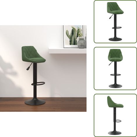 vidaXL Tabouret de bar Vert foncé Velours (1/5)
