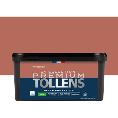 Tollens - Peinture intérieure couleurs - La Sélection Premium Satin - Ultra Couvrante - Rouge Brique 2,5 L - 30m²