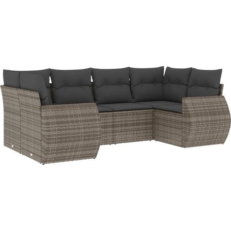 Maison Exclusive - 6-tlg. Garten-Sofagarnitur mit Kissen Grau Pol