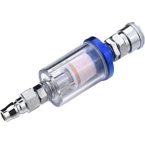 Vaporisateur Pistolet à Peinture 1/4" Piège à Eau en Ligne Filtre à Air Humidité Séparateur Régulateur pour air Outils Pneumatiques (1/4)