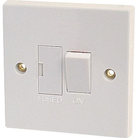 Dencon 13A Switched Fused Spur - White Moulded Plastic (1/2)