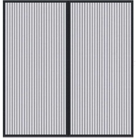 Rideaux magnétiques auto-obturants pour portes – 70 × 140 cm, noir, adaptés aux enfants et aux animaux domestiques (1/5)