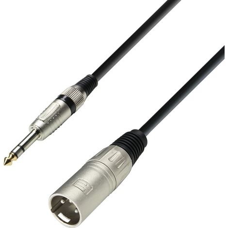 Cable XLR Macho A JACK 6,3 Stereo 10m
