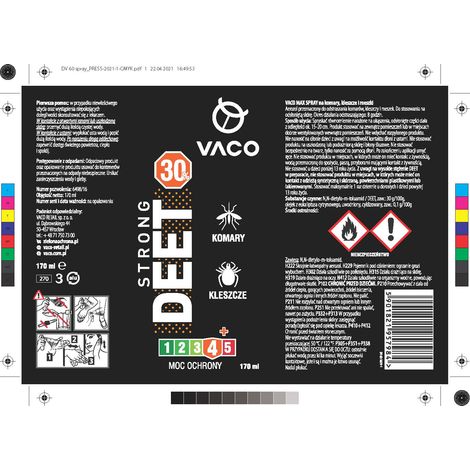 VACO STRONG Spray gegen ZECKEN, Mücken und Mücken MAX 170 ml (1/2)