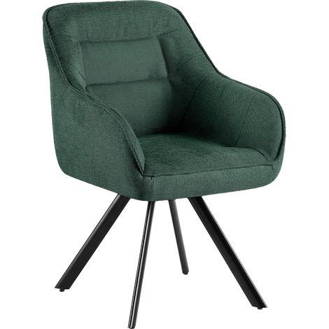 Sedia da pranzo Pettuli verde Tessuto
