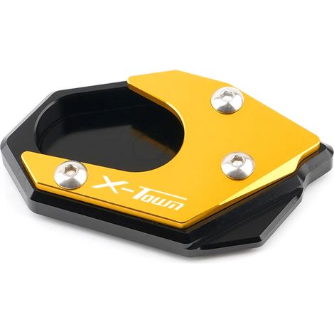(Jaune) Compatible avec les motos KYMCO XTown X-Town 125, 300, 300i et 125i : accessoire de béquille latérale, extension de support, plaque d'agrandissement, maxpower (1/4)