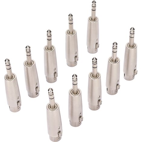 10 adaptateurs TRS 1/4" femelle vers XLR femelle 3 broches 6,5mm pour connexion stéréo équilibrée (1/5)