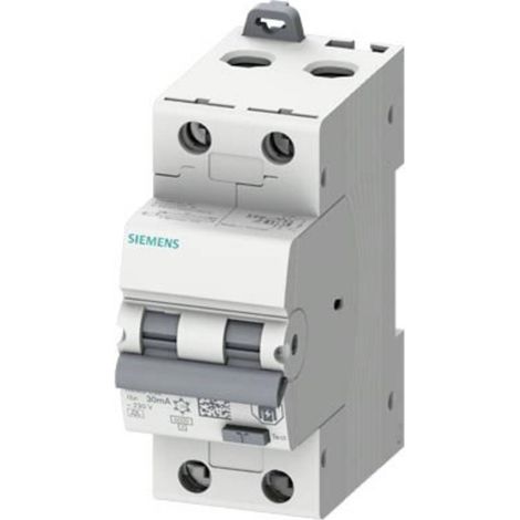 Siemens 5SU13266FP16 Interrupteur différentiel/Disjoncteur de protection Taille du fusible = 2 2 pôles 16 A 0.03 A