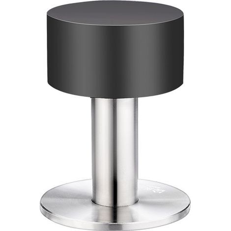 TAISHENGDA-1pcs Butées Porte Adhesive Acier Inoxydable Butoir Arrêts Porte Door Stoppers Avec Caoutchouc Antichoc pour Montage Mural ou au Sol avec Ruban Adhésif Double Face 3M(80mm) (1/5)