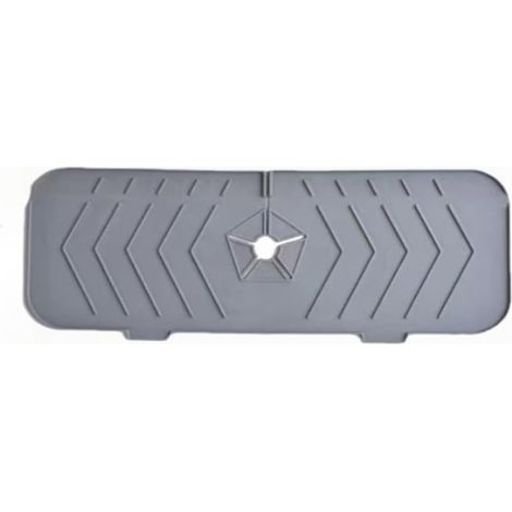 Faltbarer Spritzschutz für Waschbecken, 2,4 cm Höhe, graues, wasserdichtes Silikon-Pad für Küchen- und Badezimmerarmaturen (grau)