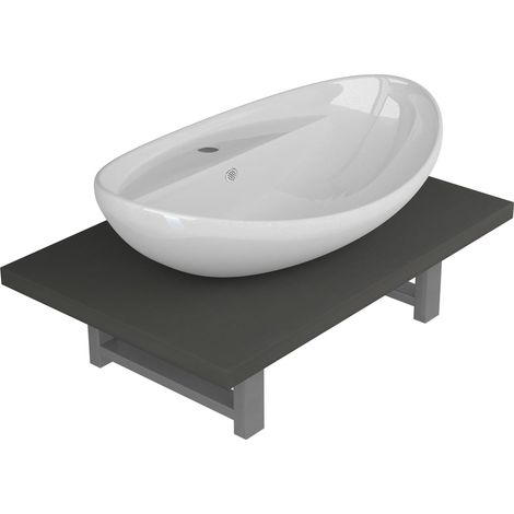 Maison Exclusive - 2-tlg. Badmöbel-Set Keramik Grau