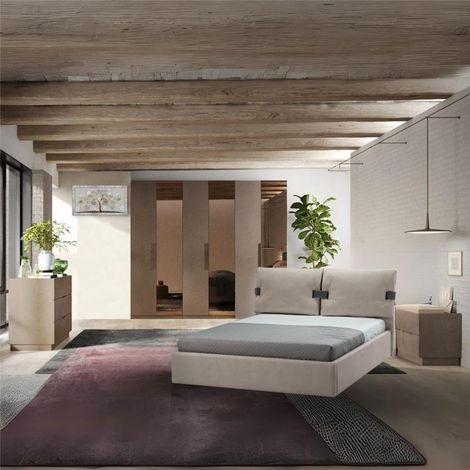 Camera da letto completa con letto contenitore colore bronzo - Mustella (1/4)