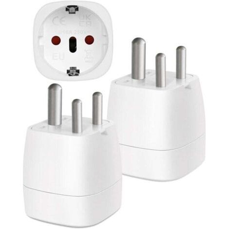 【2 Stück】 Reiseadapter für Indien, EU-Stecker auf Typ-D-Stecker, Reiseadapter für Indien, Nepal, Sri Lanka und Mosambik (1/5)