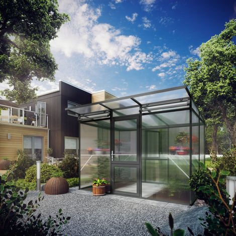 KGT Gewächshaus "Linea II" 6,4 m², anthrazit-grau (1/5)