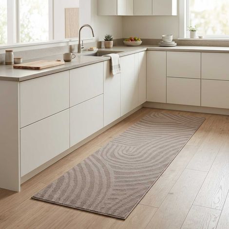 Tapis de Cuisine Scandinave brun 180 x 60 cm 100% Polyamide (1/4)