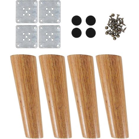 Un ensemble de pieds de table élégants en chêne massif de style scandinave, convenant aux canapés et aux armoires. (1/2)