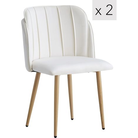 Nordlys – Lot de 2 chaises scandinaves en velours premium – Pieds en métal effet bois – Hauteur d'assise 41 cm – Confort optimal pour salle à manger