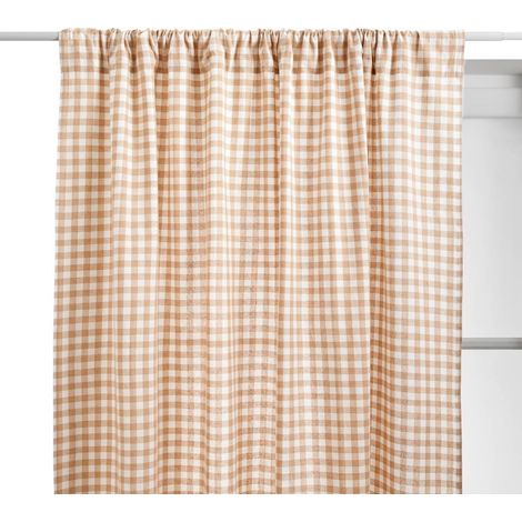 Rideau Imprimé Vichy "Groove" 140x260cm Beige