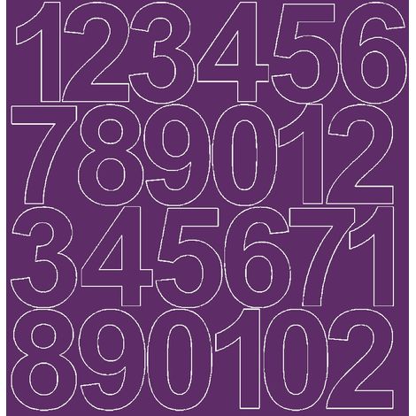 Adesivi numerici autoadesivi da 12 cm, viola lucidi