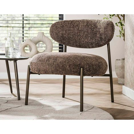 Adelia - fauteuil - pieds en métal - en tissu texturé - marron (1/5)