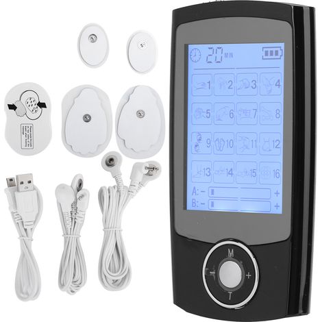 Tens appareil de massage musculaire 16 programmes électrostimulation numérique, adaptateur 110-240V prise US, dispositif de récupération physique. (1/5)