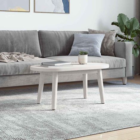 Maison Exclusive - Piano Tavolo Bianco 70x35x2,5cm in Legno Massello di Pino Ovale