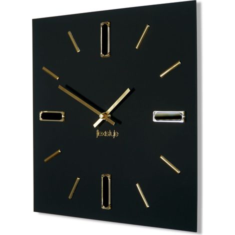 Moderne goldene Wanduhr BRILLIANT 30 cm
