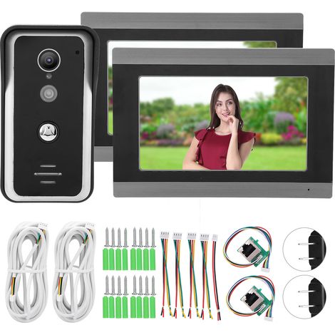 VisioPhone Filaire WiFi avec 2 écrans 7 pouces, contrôle à distance via application TUYA, alimentation AC100-240V, prise US. (1/5)