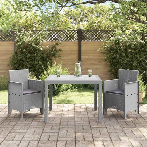 Garten Essgruppe 3 pcs Hellgrau Polypropylen (1/5)