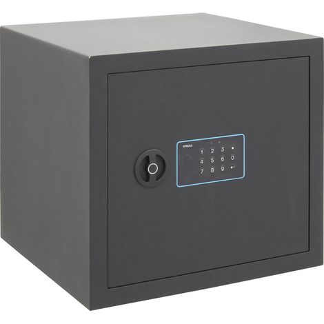 ARREGUI BLUE Caja fuerte con codigo, facil de usar, Caja de seguridad movil apertura con teclado, Caja fuerte electronica para casa, 38 x 35 x 36 cm, 42L, Gris