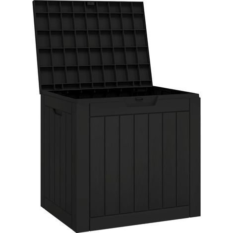 Boîte de stockage de jardin noir 55,5 x 43 x 53 cm polypropylène (1/5)