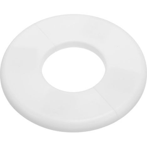 Plaque d'Écussons Auto-Adhésive Ronde 1.73"/44mm, Couverture Murale en ABS pour Tuyau d'Eau, Cache Mitigeur Douche Boucles Rosace Robinet Chauffage Plomberie, Blanc (1/5)