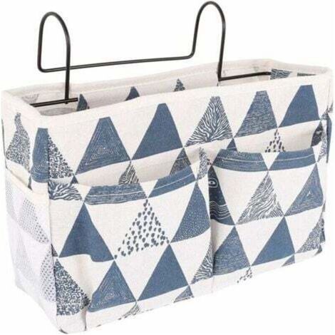 Panier de Lit Chevet Suspendu, Etagère pour Lit Mezzanine Suspendre, Organisateur Etagere Lit en Toile Imperméable, Sac de Rangement Lit Chevet Suspendu pour Livres/Téléphone/Télécommande(D) (1/4)