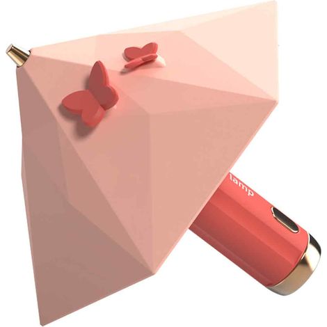 1 Lampe de chevet LED, design parapluie, rechargeable USB, 3 intensités, batterie 500 mAh, pour chambre et bureau (1/5)