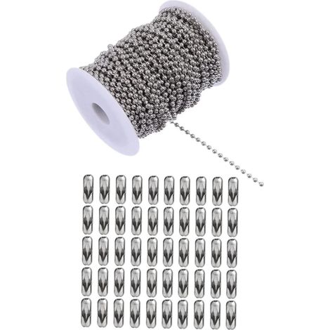 Chaîne à Billes Acier Inoxydable Rallonges Et Connecteurs Pour Ventilateurs De Plafond Collier Soi-même Avec Boucles (1/5)