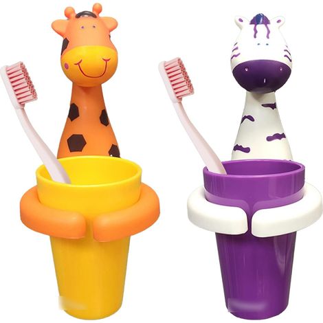 2 porte-brosse à dents Divers accessoire de portail, ventouse, design animalier, pour salle de bain enfants (1/5)