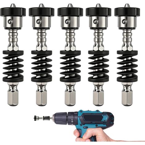 Magnetic Spring Loaded Screw Holder 5 Pieces Drill Furniture Assembly Tool  Home Repair Screw Gripper for Contractors Electricians Carpenters Technicians Handymen Garage Job Site (1/5)