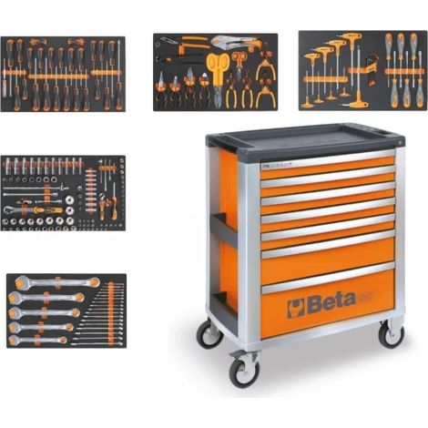 Beta 3900 O7/5M Cassettiera mobile 7 cassetti con assortimento utensili 181 Pz.
