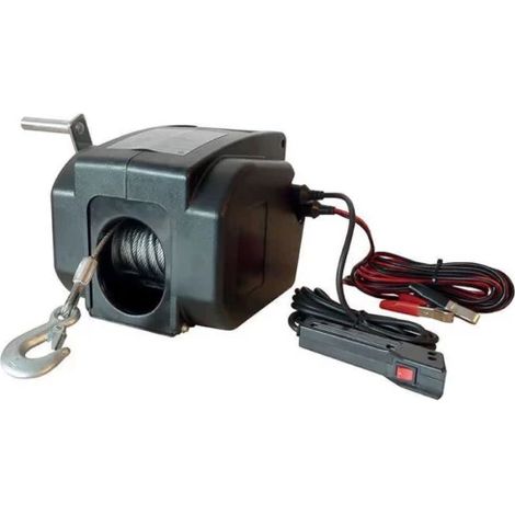 Drakkar Equipement – Treuil de traction électrique 12V 500 kg – Moteur 300W – Longueur câble 9,2 m – Charge roulante – Commande filaire 3 m (1/3)