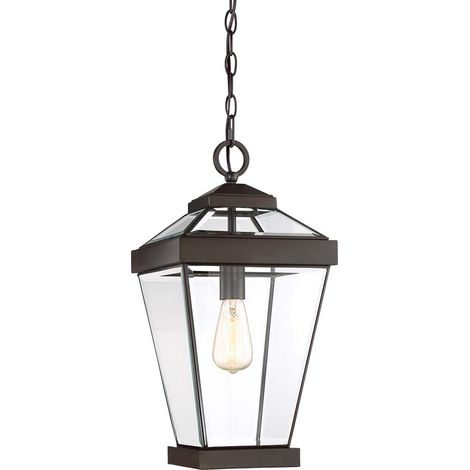 Lampada da esterno lanterna catena lampada a sospensione ottone D 25,4 cm acciaio vetro vintage (1/4)