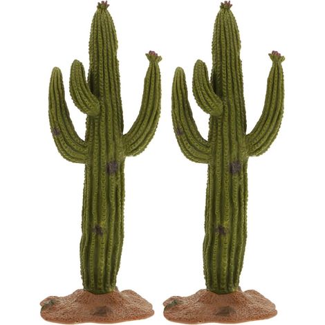Figurines de Cactus Artificiels 2pcs en PVC Vert Léger pour Décoration Portable de Bureau et Chambre, Ornement Miniature pour Plantes Artificielles (1/5)