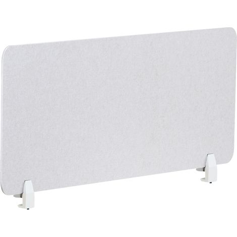 Panel separador acústico escritorio PET tapizado en tela 120 x 50 cm blanco crema Split