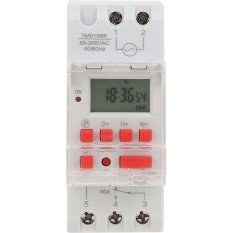 TM919BK 85265V AC 30A LCD 7 jours minuterie digitale programmable,interrupteur horaire programmable (1/4)