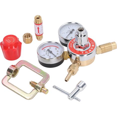 Kit régulateur de pression acétylène, laiton, manomètre, pare-flammes anti-retour, réducteur de pression acétylène (1/5)
