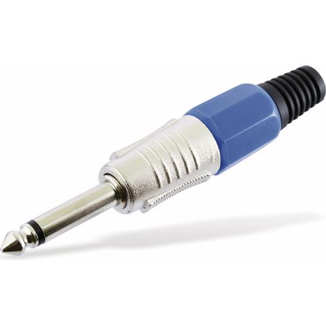 Klinkenstecker, 6,3 mm, mono, blau