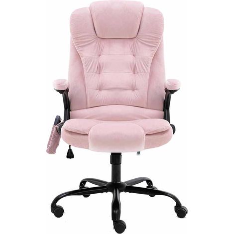 Maison Exclusive - Massage-Bürostuhl Rosa Samt (1/5)