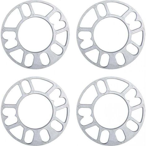 4 Pcs Entretoises De Roues En Alliage Aluminium, joints de moyeu de roue élargis modifiés, elargisseur de voie, 3mm d'épaisseur entretoises de roue universelles (1/5)