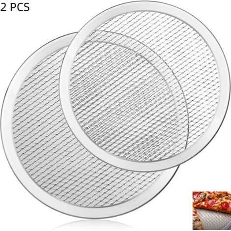 Grille à pizza en aluminium sans soudure, 2 pièces, pour pizzas et gâteaux ronds, 30,5 cm (12 pouces), argent (1/5)