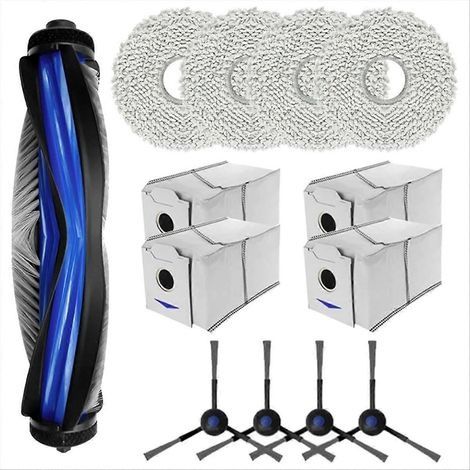 Pour aspirateur robot Ecovacs DEEBOT N30, N30 Pro Omni : brosse latérale principale, lingette de nettoyage, sac à poussière de rechange (1/5)