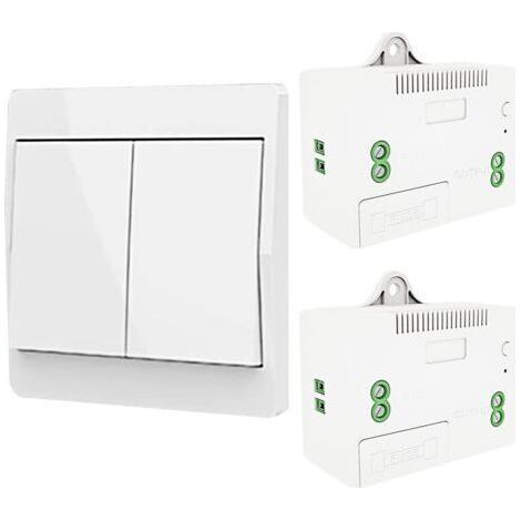 Interrupteur d'éclairage auto-générant sans fil, interrupteur à radiofréquence et récepteur de relais, contrôleur avec fusible, interrupteur cinétique sans batterie (Kit 1 voie 2 clés)